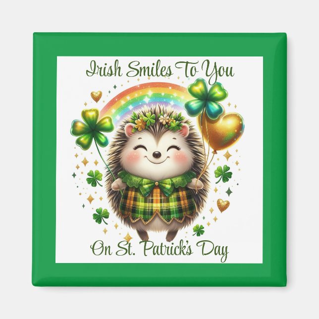 Hedgehog St. Patrick's Day Magnet (Front)