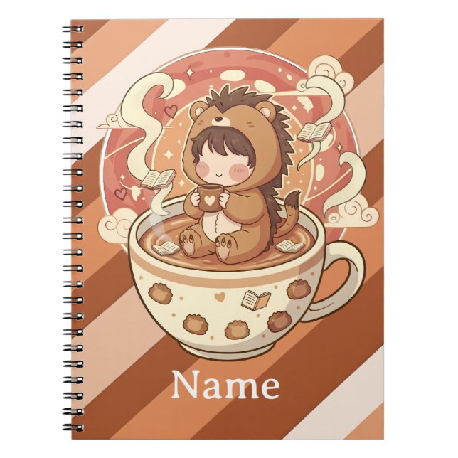 Hedgehog Study Session Spiral Notebook (Front)