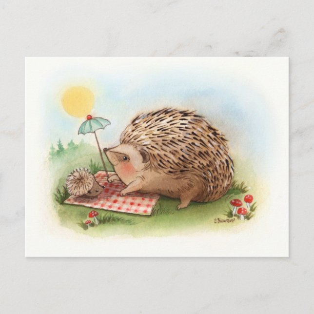 Hedgehog Summer afternoon Postcard (Front)