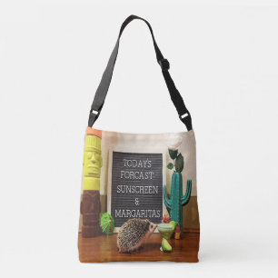 Hedgehog Sunscreen and Margaritas Crossbody Bag