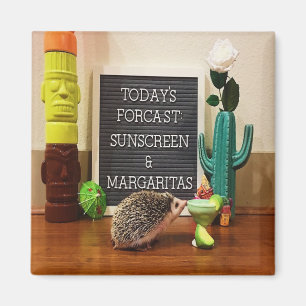 Hedgehog Sunscreen and Margaritas Magnet