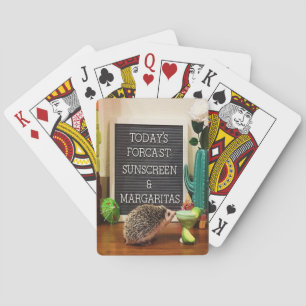Hedgehog Sunscreen and Margaritas Playing Cards