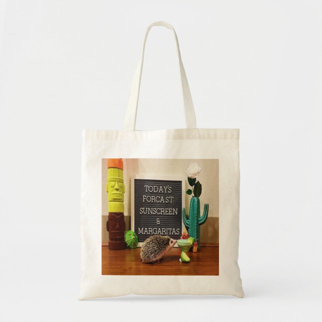 Hedgehog Sunscreen and Margaritas Tote Bag (Front)