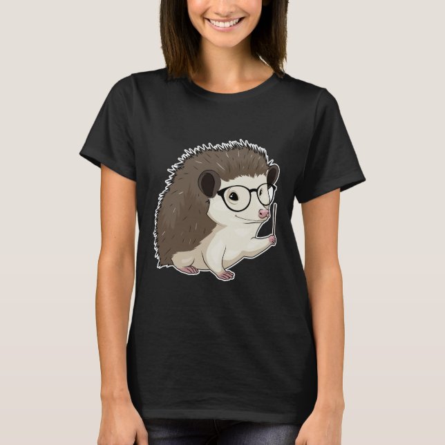 Hedgehog Teacher Pointer T-Shirt (Front)