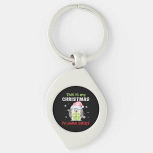 Hedgehog This Is My Christmas Pajama Shirt Key Ring