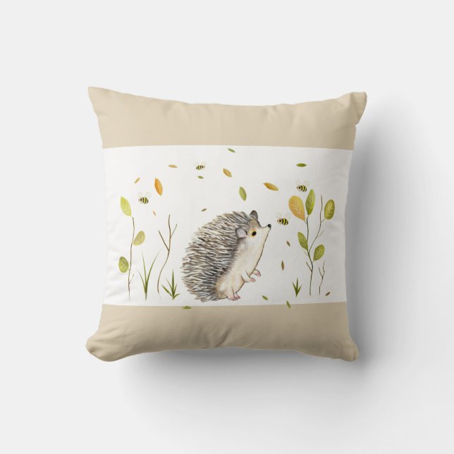 Hedgehog Throw Pillow (Front)