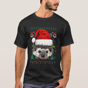 Hedgehog Ugly Christmas Santa Hat Xmas Kids Boys G T-Shirt