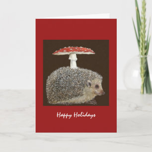 Hedgehog Umbrella #3 Christmas card