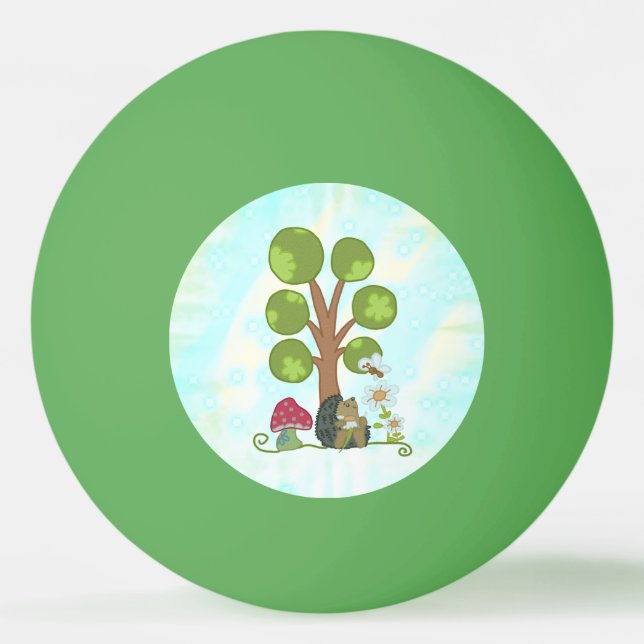 hedgehog under tree ping pong ball (Front)