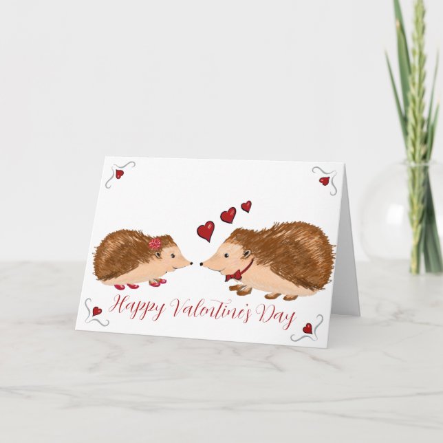 Hedgehog valentine's day card (Front)