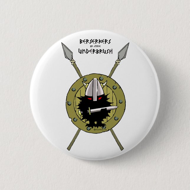Hedgehog Viking on Shield 6 Cm Round Badge (Front)