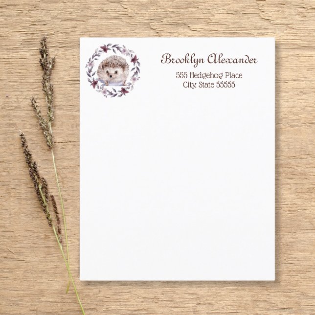 Hedgehog Watercolor Botanical Wreath Cute Personal (Creator Uploaded)