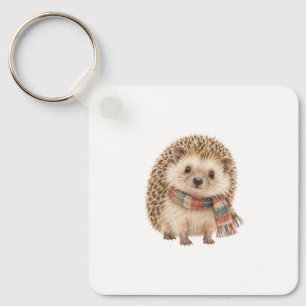 Hedgehog Wearing a Tiny Scarf Key Ring