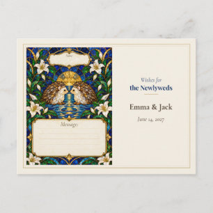 Hedgehog Wedding Guest Book Wishes Postcard