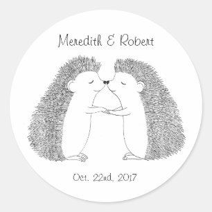 Hedgehog Wedding Sticker Wedding Favour Stickers