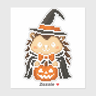 hedgehog witch sticker 6x6