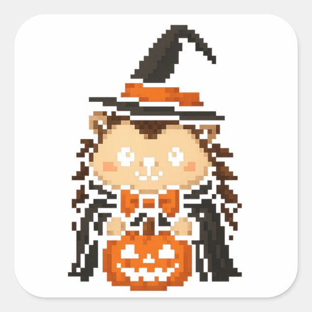 hedgehog witch sticker sheet (Front)