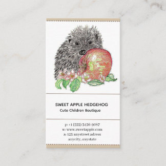 Hedgehog with a Sweet Apple Business Card