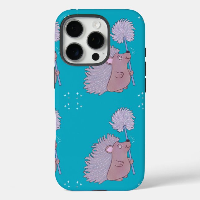 Hedgehog with Dandelion | Cute Folk Art Nature Case-Mate iPhone Case (Back)