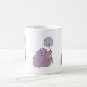 Hedgehog with Dandelion Cute Folk Art Nature Coffee Mug