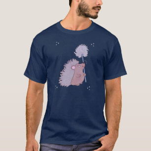 Hedgehog with Dandelion Cute Folk Art Nature T-Shirt