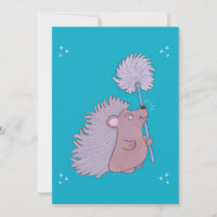 Hedgehog with Dandelion | Cute Folk Art Nature