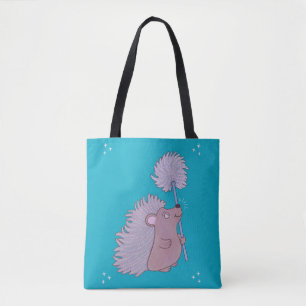Hedgehog with Dandelion Cute Folk Art Nature Tote Bag