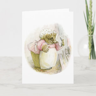 Hedgehog with Iron Mrs. Tiggy-Winkle Card