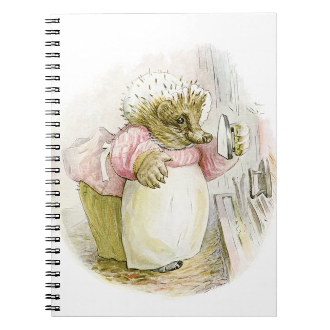 Hedgehog with Iron Mrs Tiggy-Winkle Notebook (Front)