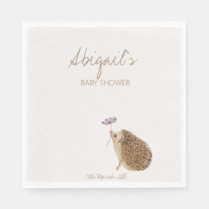 Hedgehog Woodland Forest Baby Shower Napkin