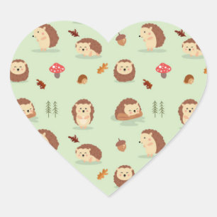 Hedgehog world  heart sticker