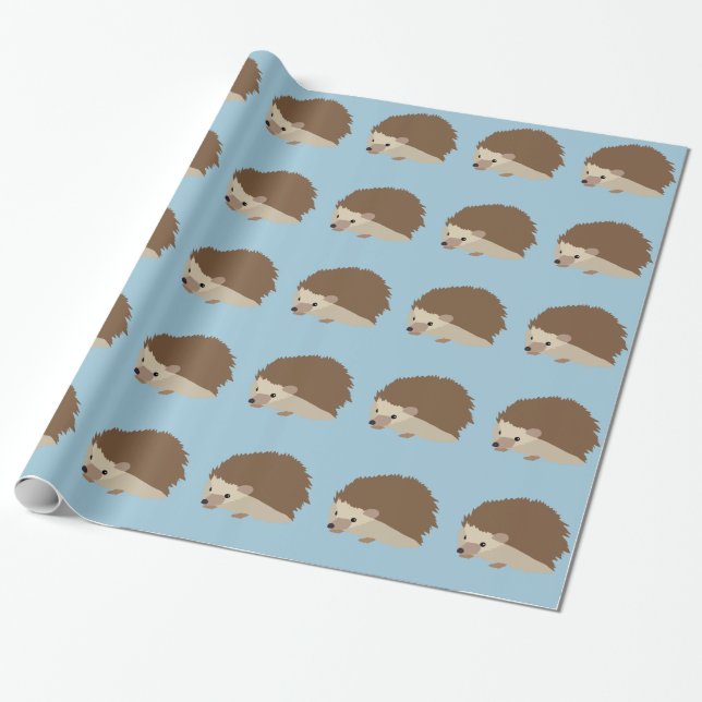 Hedgehog Wrapping Paper (Unrolled)