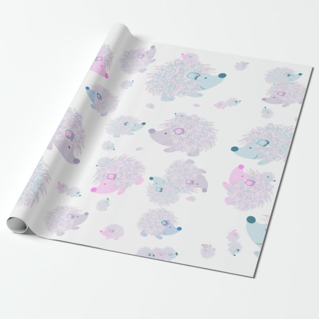 Hedgehog Wrapping Paper (Unrolled)