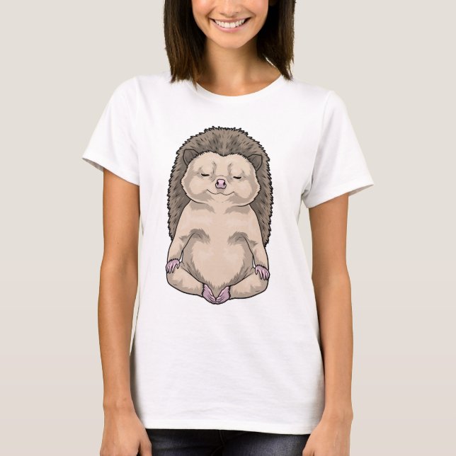 Hedgehog Yoga Fitness Meditation T-Shirt (Front)