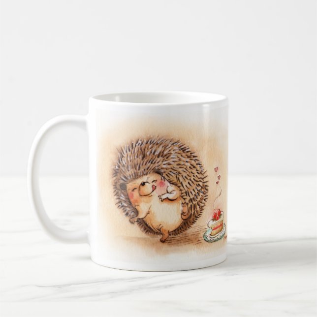 Hedgehog Yum Coffee Mug (Left)