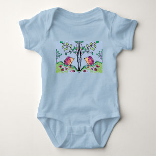 Hedgehogs against Blue Sky Baby One-Piece T-Shirt Bodysuit
