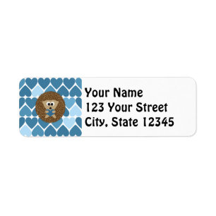 Hedgehogs and Blue Hearts Return Address Label