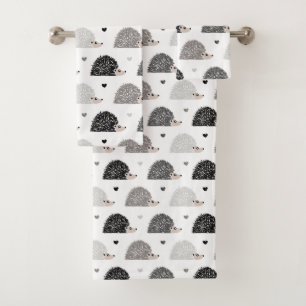 Hedgehogs and Hearts Bath Towel Set