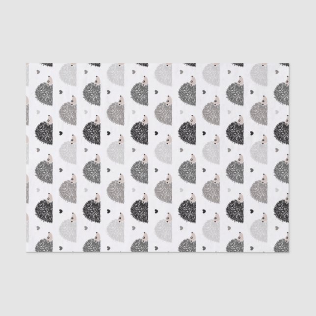 Hedgehogs and Hearts Tissue Paper (Front)