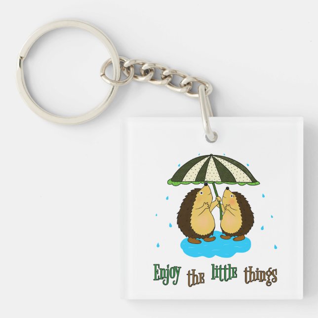 Hedgehogs and rain key ring (Front)