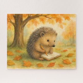 Hedgehog's Autumn Writing Jigsaw Puzzle