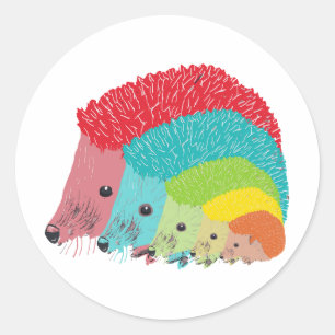 Hedgehogs Classic Round Sticker