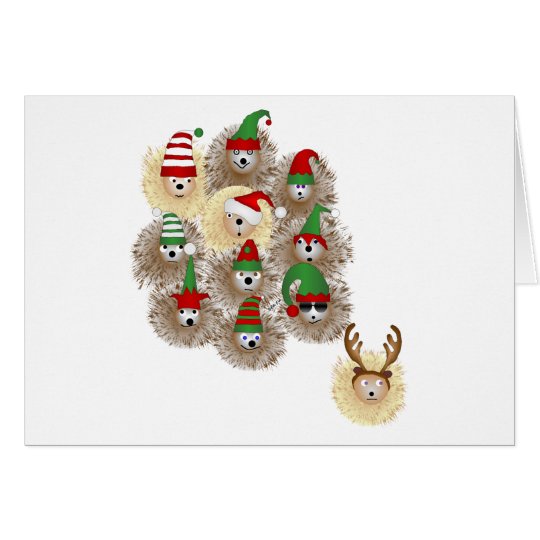 Hedgehogs Holiday Party Note Card