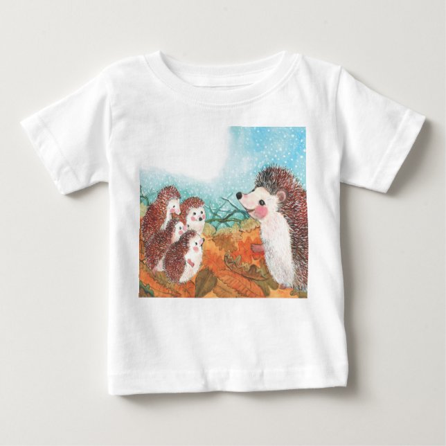 Hedgehogs Illustration   Baby T-Shirt (Front)