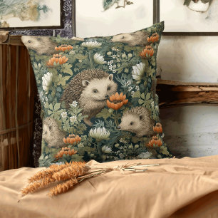 Hedgehogs in an Old English Garden Cushion