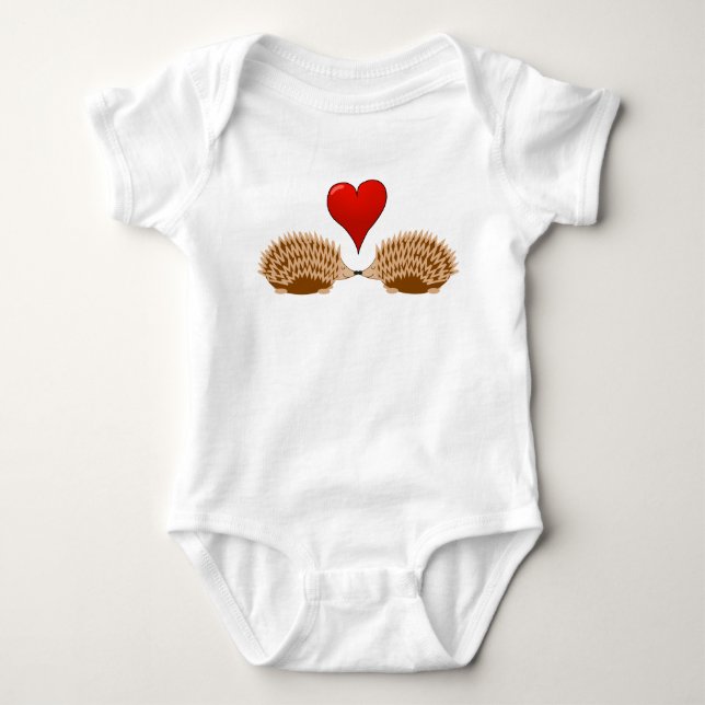 Hedgehogs in love baby bodysuit (Front)