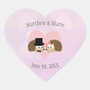 Hedgehogs in Love Heart Sticker