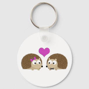 Hedgehogs in love key ring