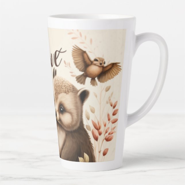 Hedgehogs in love     latte mug (Right)