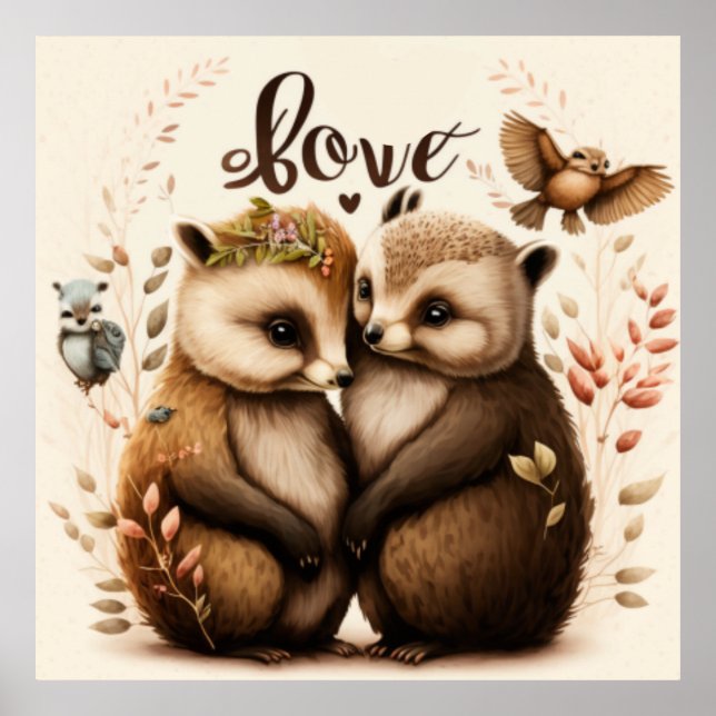  hedgehogs in love  poster (Front)